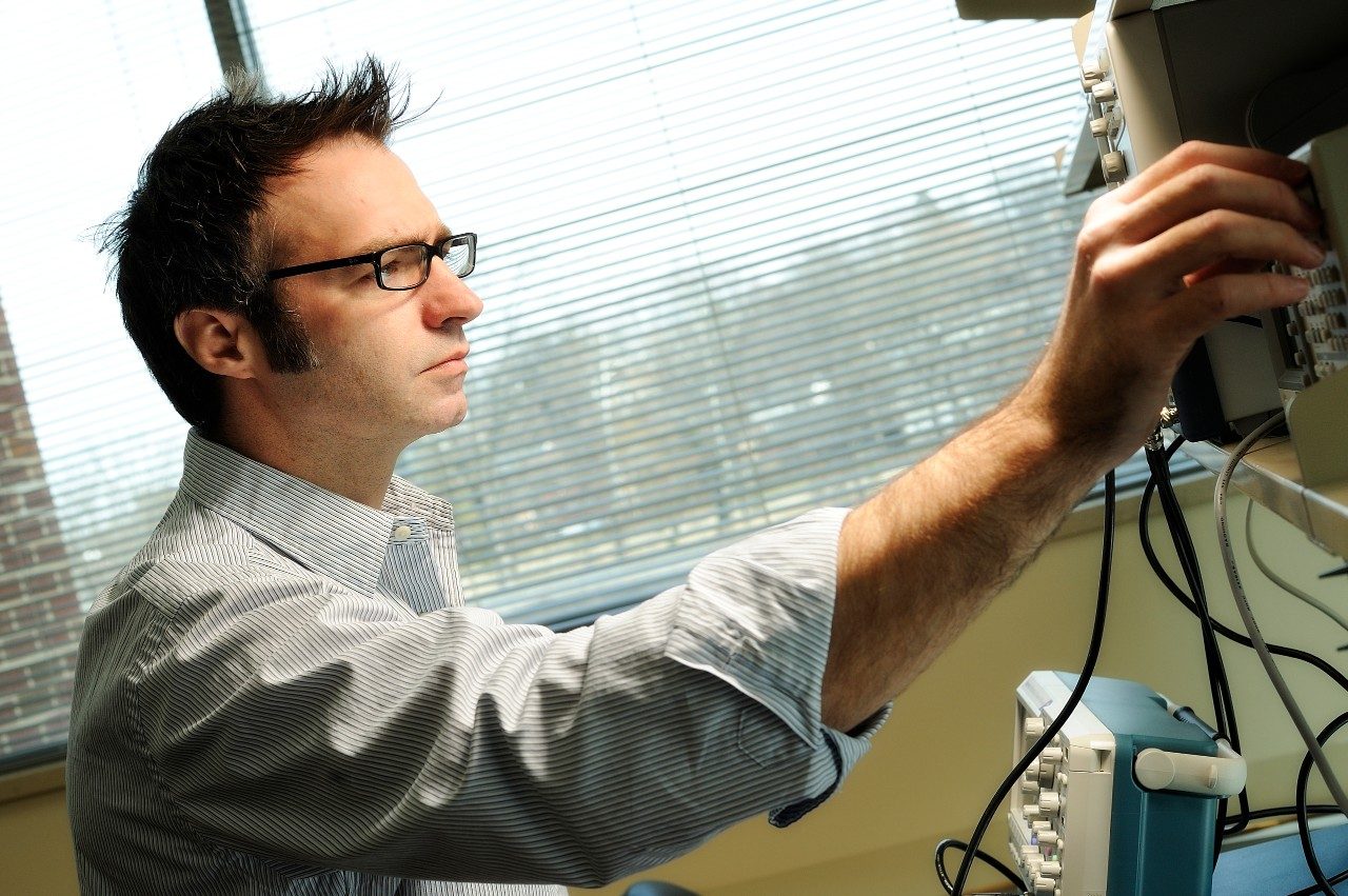 Jamie Tyler, an assistant professor with the Virginia Tech Carilion Research Institute, is developing noninvasive brain stimulation therapies using ultrasound for the treatment of neurological disorders and head injuries.