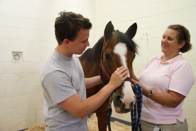 Daniel Inman and Linda Dahlgren with Mollie the horse