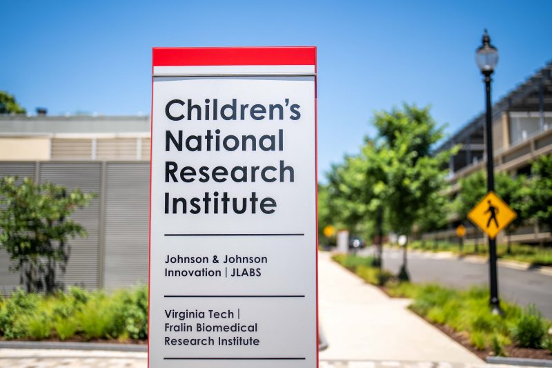 children's national/virginia tech sign