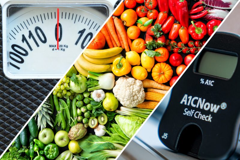 Scale, fruits and vegetables, A1C checker
