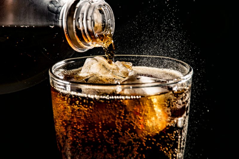 stock image of cola in glass