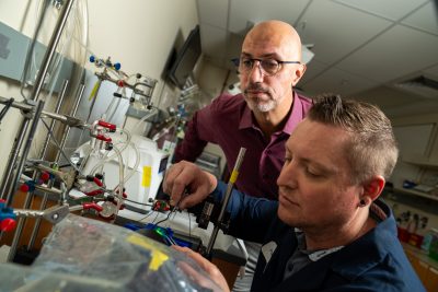 Steven Poelzing (left) and Gregory Hoeker, researchers at the Fralin Biomedical Research Institute at VTC, collaborated on a new study published in the journal Heart Rhythm.